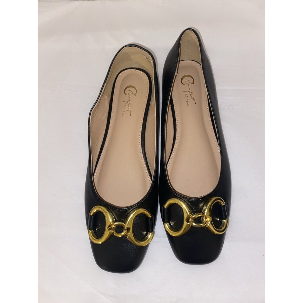 Comfort Est 1946 Shoes Women flats Mules Wedges Gold Chain Size 7M